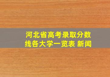 河北省高考录取分数线各大学一览表 新闻